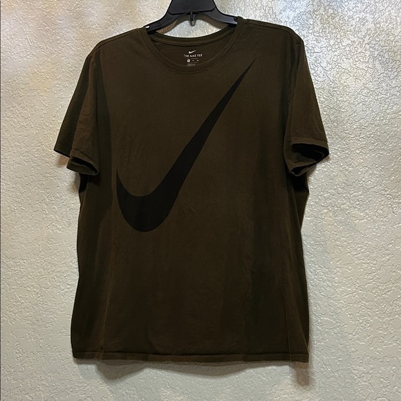 Nike Dark Brown Tee with Black Swoosh - Picture 1 of 4